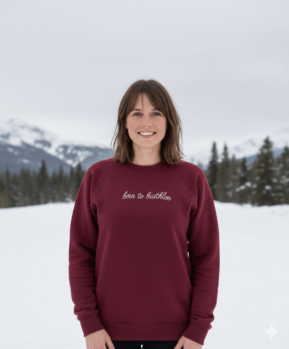 Crewneck 5 Cibles porté dans la neige