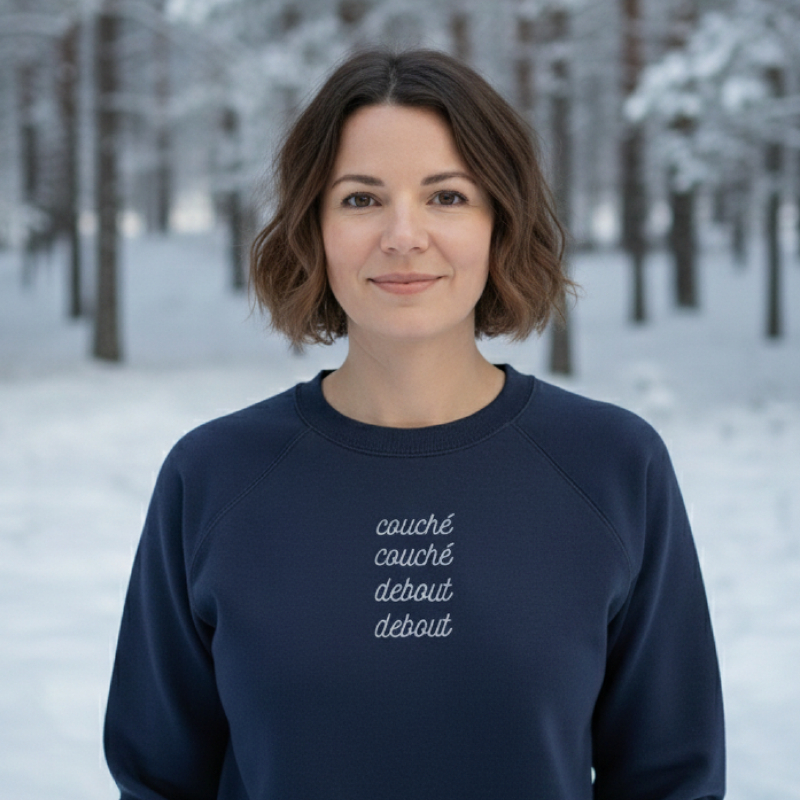Crewneck marine en forêt